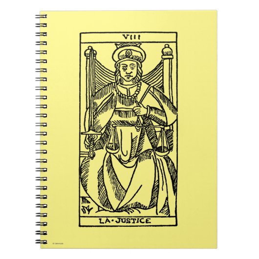Tarotkaart: Justitie Notitieboek (Voorkant)
