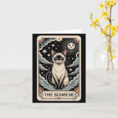 Tarotkaart Kat Halloween De Siamese Kaart (Gele Bloem)