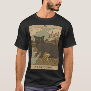 Tarotkaart Kat Steenbok Zodiac Horoscoop December T-shirt