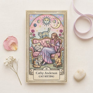 Tarotkaart Mysterieuze Kattenoppas Kitty Dierenlie Visitekaartje