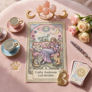 Tarotkaart Mysterieuze Kattenoppas Kitty Dierenlie Visitekaartje
