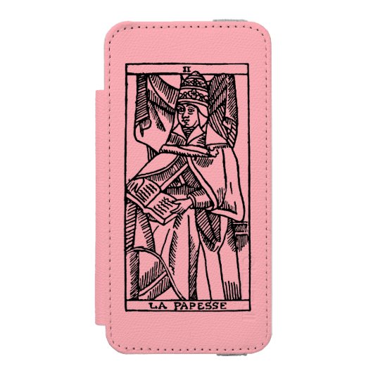 Tarotkaart: Popess Incipio iPhone Portemonnee Hoesje (Voorkant Agenda)