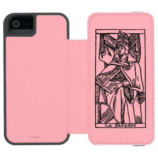 Tarotkaart: Popess Incipio iPhone Portemonnee Hoesje (Agenda Open)
