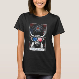 Tarotkaart Schotse Hooglander Koe Dier 4 juli VS A T-shirt