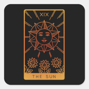 Tarotkaart-Shirten voor vrouwen die de zon afdekke Vierkante Sticker