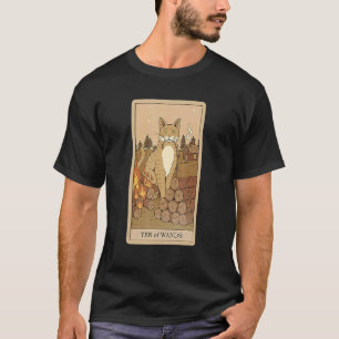 Tarotkaart Tien Van Staven En Kat Kosmische Grafis T-shirt