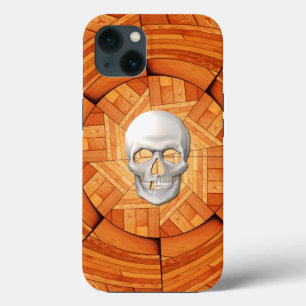 Tarotkaart van de Dood - Hout met 3D schedel inleg Case-Mate iPhone Case