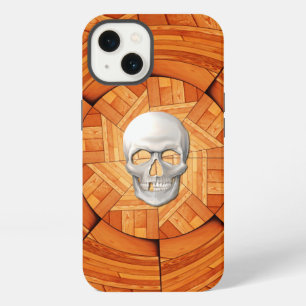 Tarotkaart van de Dood - Hout met 3D schedel inleg iPhone 13 Hoesje