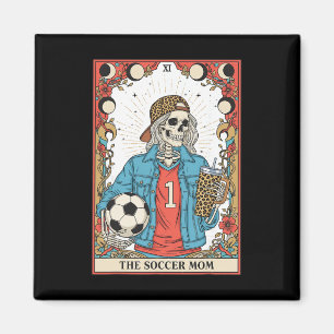 Tarotkaart Voetbalmoeder Skelet Voetbal Mama Moede Magneet