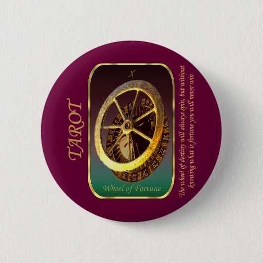 Tarotkaart - Wiel Fortune Ronde Button 5,7 Cm (Voorkant)