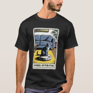 Tarotkaart Wiel van Fur-Fortuin Kat Robotstofzuige T-shirt