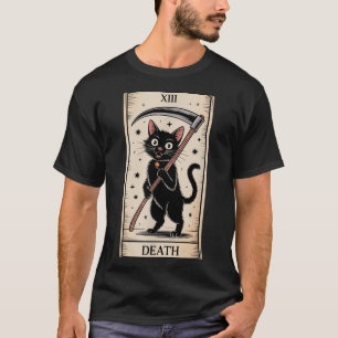 Tarotkaart Zwarte Kat Occultisme Heks Death Grappi T-shirt