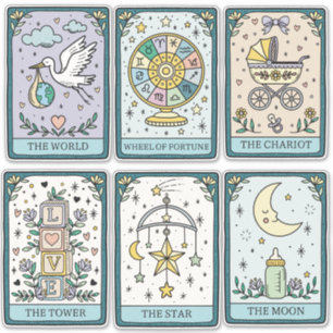 Tarotkaarten Baby Shower Stickers