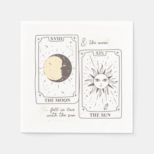 Tarotkaarten | Bruidsfeest | Trouwen | Neutralen Servet (Voorkant)
