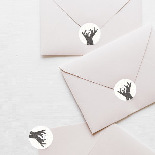 Tarotkaarten Bruiloftsuitnodiging Trouwen Ne Ronde Sticker