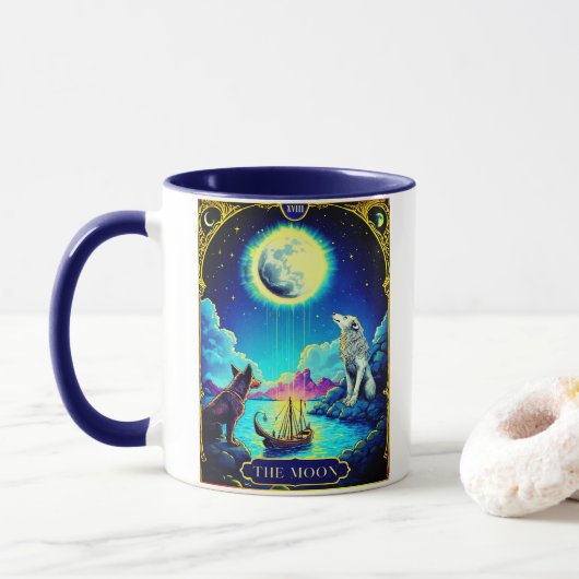 Tarotkaartillustratie, De Maan Mok (Met donut)
