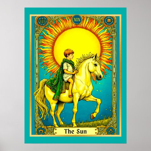 Tarotkaartillustratie, De Zon Poster (Voorkant)