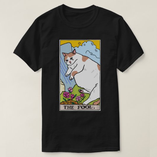 Tarotkat De Kaart van de spoel Tarot die kattemeer T-shirt (Design voorkant)