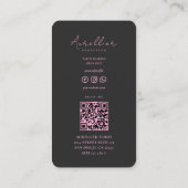 Tarotlezer Astroloog Psychisch Zwart Roze Visitekaartje (Achterkant)