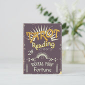 Tarotlezer vintage afdruk briefkaart (Staand voorkant)