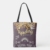 Tarotlezer vintage afdruk tote bag (Achterkant)