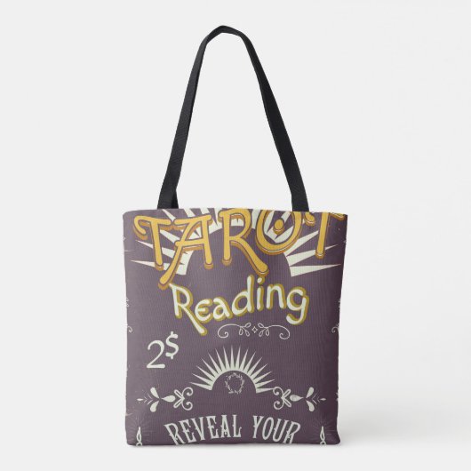 Tarotlezer vintage afdruk tote bag (Achterkant)