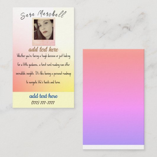 Tarotlezer Visitekaartje (Voorkant / Achterkant)