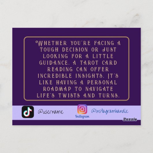 Tarotlezer Zakelijke ansichtkaart Briefkaart (Achterkant)