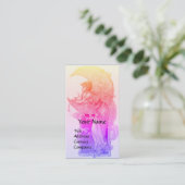 TAROTS / LADY OF THE MOON MET BLOEMEN ROZE PAARSE VISITEKAARTJE (Staand voorkant)