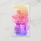 TAROTS / LADY OF THE MOON MET BLOEMEN ROZE PAARSE VISITEKAARTJE (Voorkant)