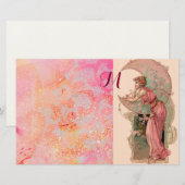 TAROTS / MAAN DAME, ROZE BLOEMEN WERVELINGEN MONOG BRIEFPAPIER (Voorkant / Achterkant)