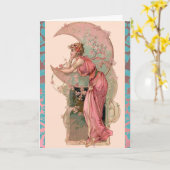 TAROTS /MAANVROUW, BLOEMEN, ROZE ROZEN, BLAUWE DAM KAART (Gele Bloem)