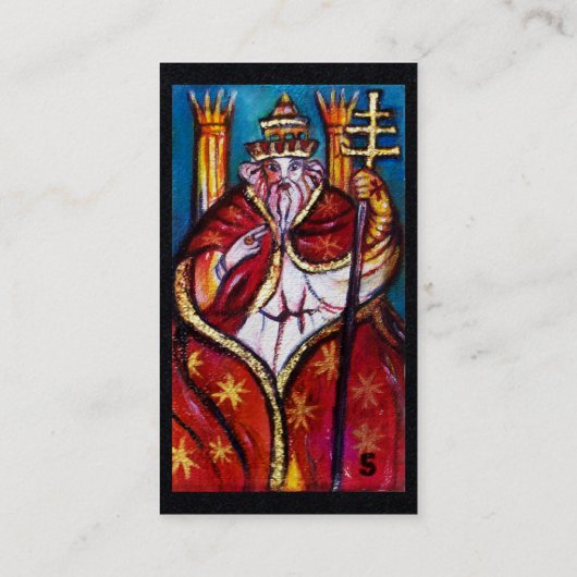 TAROTS OF LOST SHADOWS PAUS HIEROPHANT Zwart Papie Visitekaartje (Achterkant)