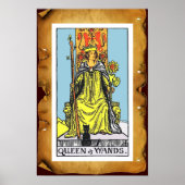 TAROTS/QUEEN OF WANDS Brown Parchment Poster (Voorkant)