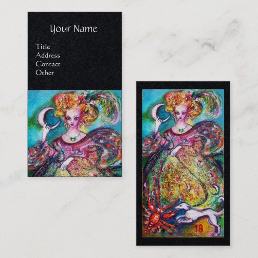 TAROTS VAN DE VERLOREN SCHADUWEN / DE MAAN LADY ZW VISITEKAARTJE (Voorkant / Achterkant)