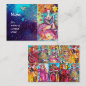 TAROTS VAN VERLOREN SCHADUWEN STER Maan, Zon, Rech Visitekaartje (Voorkant / Achterkant)