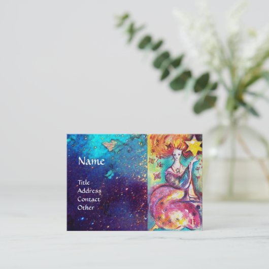 TAROTS VAN VERLOREN SCHADUWEN STER Maan, Zon, Rech Visitekaartje (Staand voorkant)