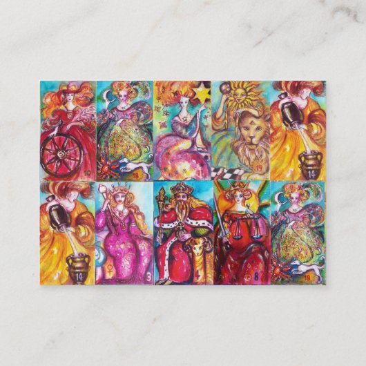 TAROTS VAN VERLOREN SCHADUWEN STER Maan, Zon, Rech Visitekaartje (Achterkant)