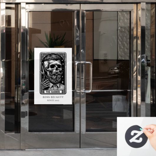 Tarotthema  Barber Raamsticker (Kantoordeur)