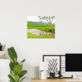 "TAROVELDEN OP WEG NAAR HANALEI" POSTER (Thuiskantoor)