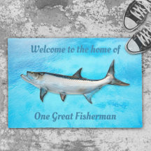 Tarpon Blauw Water Grote Visser Spreuk Deurmat