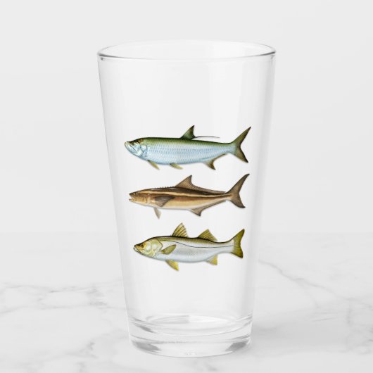 Tarpon, Cobia, Snook Drink Glass Glas (Voorkant)