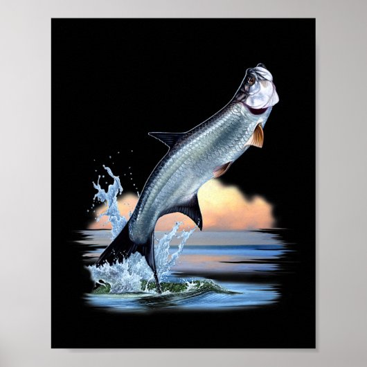 Tarpon Fish Fresh Water Wildlife Hunting Vist A Poster (Voorkant)