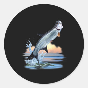 Tarpon Fish Fresh Water Wildlife Hunting Vist A Ronde Sticker