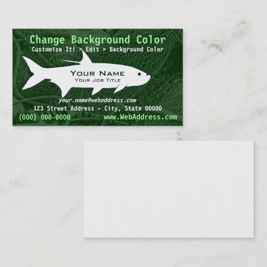 Tarpon Fish Visitekaartje (Voorkant / Achterkant)