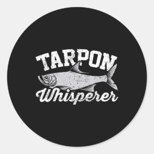 Tarpon Fluisteraar I Tarpon Visser I Vissen Tarpon Ronde Sticker
