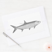Tarpon Logo (lijn art) Rechthoekige Sticker (Envelop)