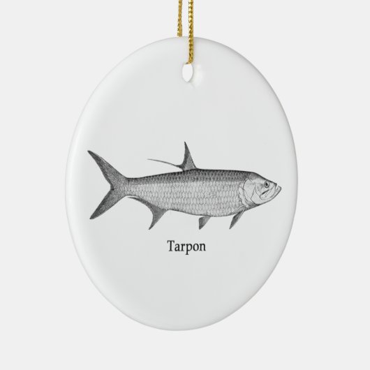 Tarpon Logo (lijnkunst) Keramisch Ornament (Rechts)