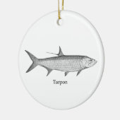 Tarpon Logo (lijnkunst) Keramisch Ornament (Links)