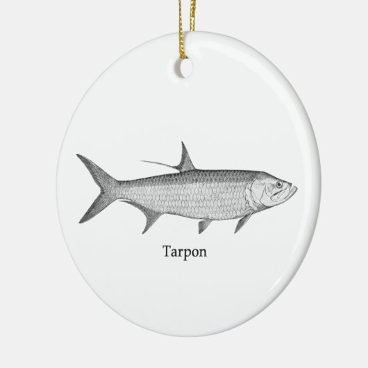 Tarpon Logo (lijnkunst) Keramisch Ornament (Links)